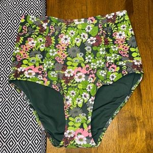 Aerie Floral High Waisted Swim Bottoms